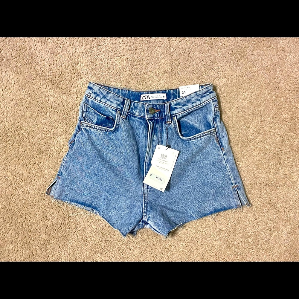 ZARA high rise denim shorts